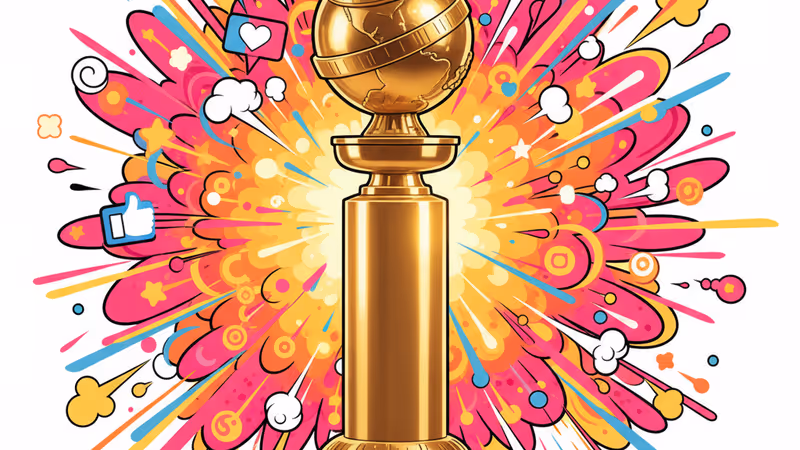 베벌리 힐튼 호텔 배경의 황금빛 골든글로브 트로피