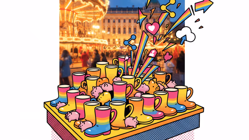 夜のシェーンブルン宮殿前に広がるクリスマスマーケットの全景