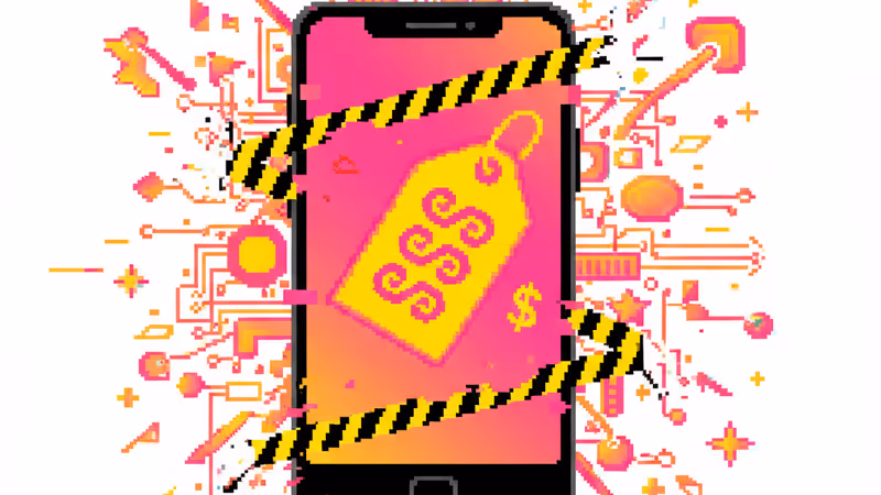 A smartphone screen showing an outrageous marketplace listing price