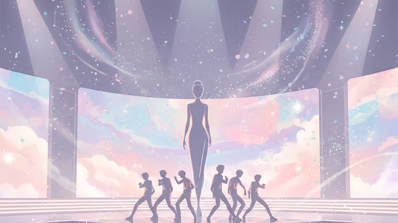 변우석과 스트레이 키즈의 키 차이를 암시하는 무대 위 실루엣