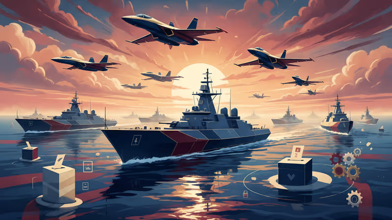 Multilateral naval activity involving various warships in the South China Sea