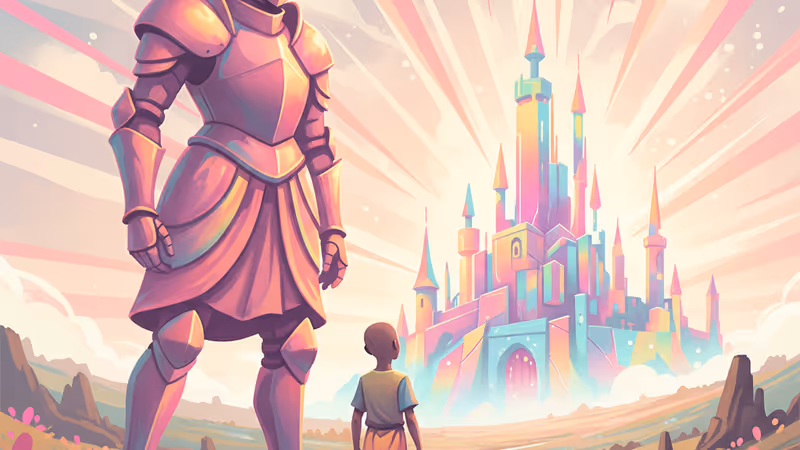 웨스테로스 들판을 걷는 던크와 에그의 모습