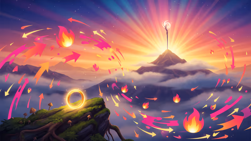 The One Ring resting on a mossy rock with misty mountains in the background