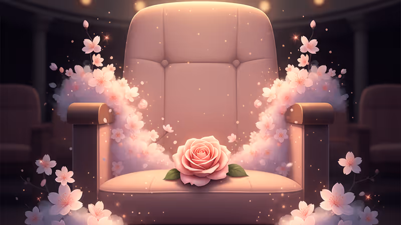 静まり返った舞台の上に置かれた一束の献花と、故ウ・チャンスさんへの敬意を象徴する光