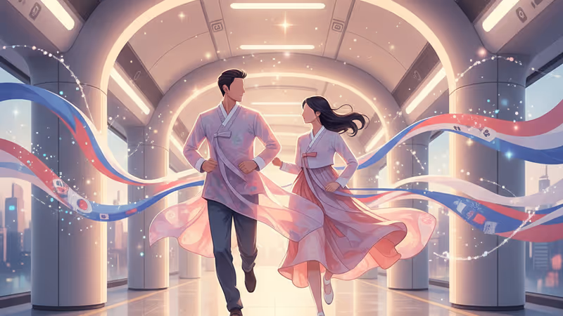 地下鉄で必死に誰かを探す安普賢と李主儐の緊迫したシーン