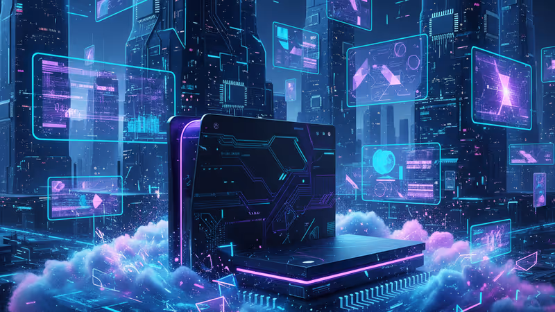 象徵記憶體短缺衝擊 PS6 生產的半導體與主機融合意象圖