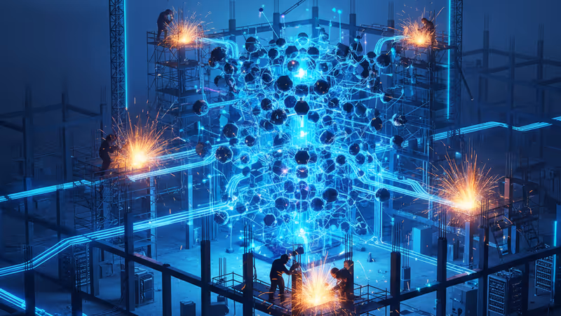最新のデータセンターで配線作業を行う熟練電気技師の様子
