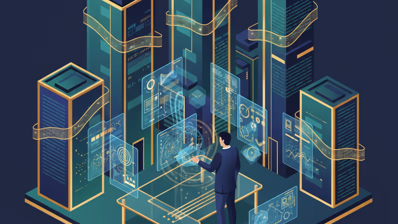 專業人士與AI數據影像協作辦公場景