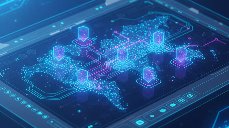 象徵網路安全與可視化的數位之眼圖像