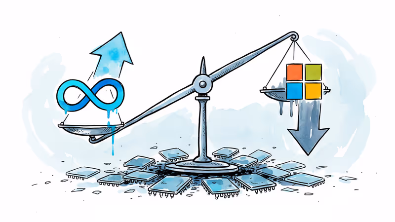 AI Spending Tale: Meta Soars, Microsoft Sinks