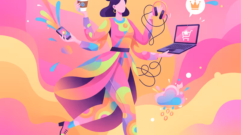 正在數位繪圖板上創作的印度女性插畫家