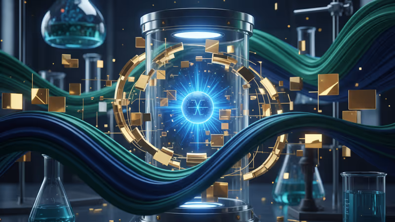 악티스 온콜로지 상장과 방사성 의약품 시장을 상징하는 실험실 소품과 주가 차트