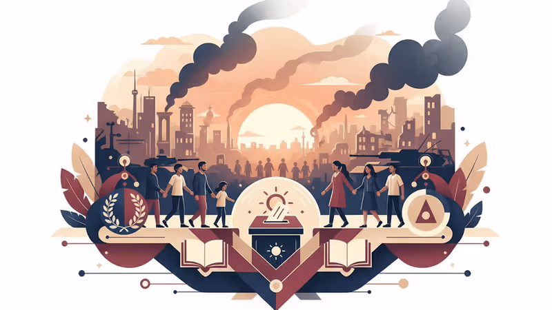 アレッポの街から立ち上る煙と戦火の跡