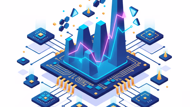 モンタージュ・テクノロジーのAIチップと香港の夜景をイメージしたビジュアル