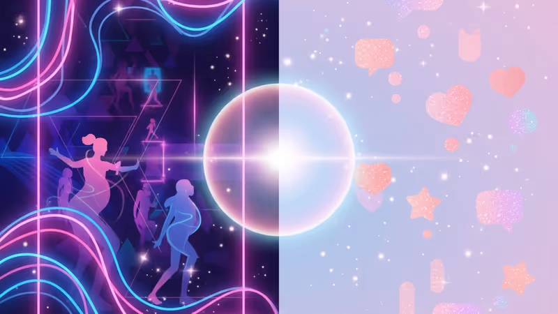 아이돌 댄스 챌린지 영상과 소셜 미디어 댓글 창을 시각화한 이미지