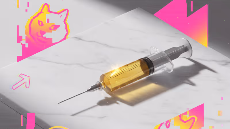 금색 필러 액체가 든 주사기가 놓인 깔끔한 시술실 전경