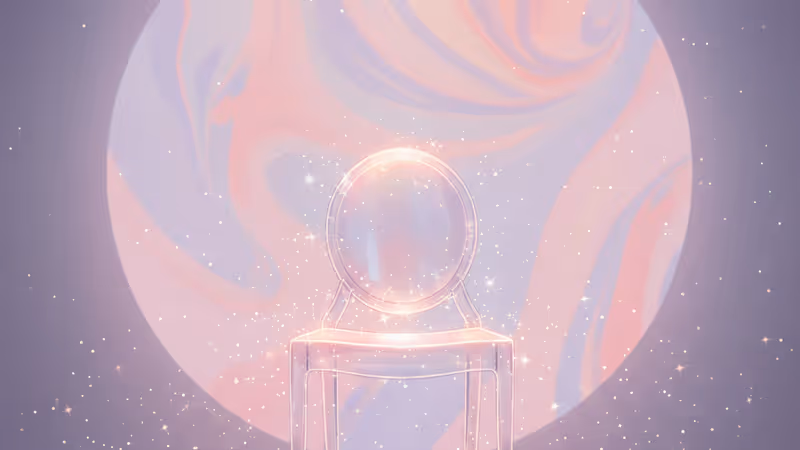 어두운 무대 위 핀조명을 받고 있는 빈 의자