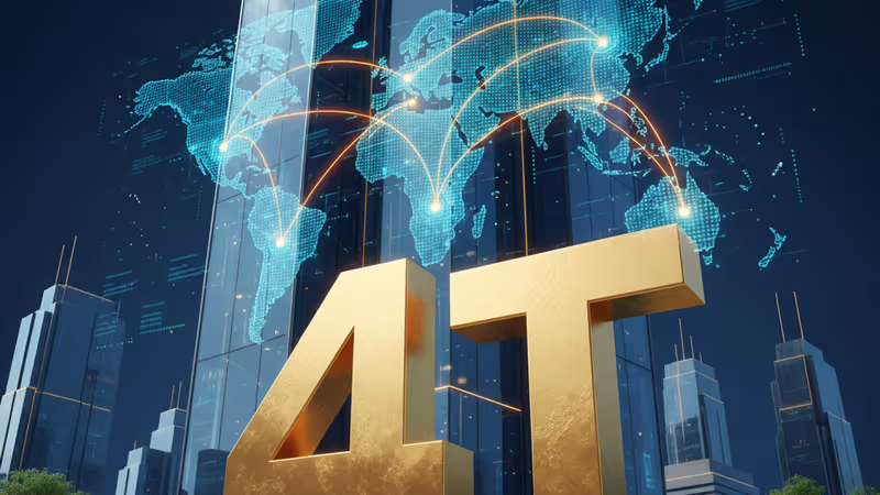 象徵 Alphabet 市值突破 4 兆美元的現代化科技大樓全景