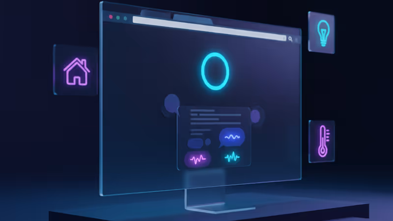 Amazon Alexa logo on a web browser screen with chat interface
