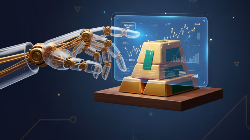 アマゾンAIの無断出品問題を象徴するデジタルアームと商店のイメージ