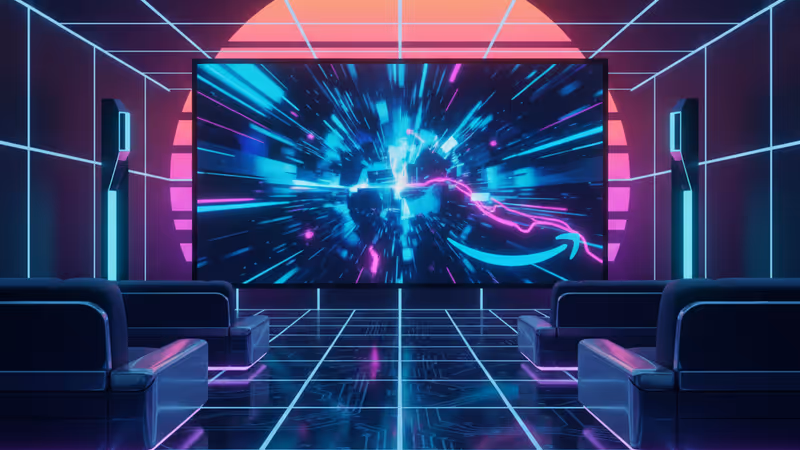 An action scene from an Amazon Prime series on a high-end TV