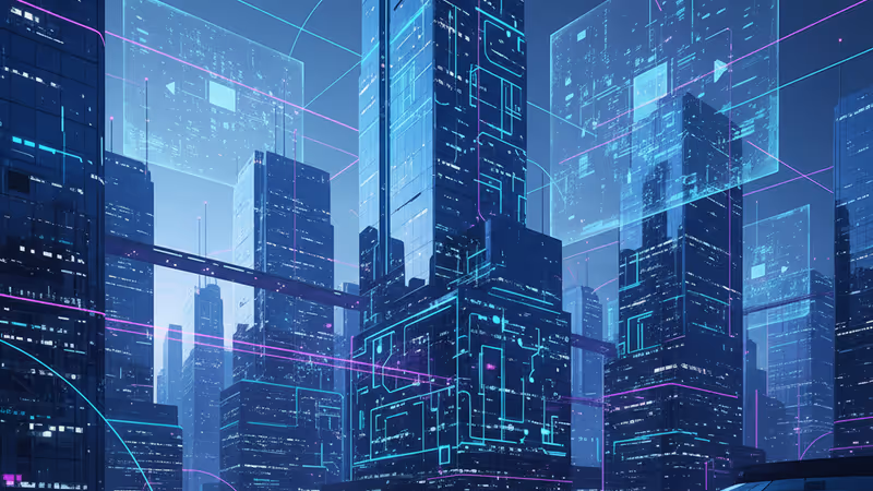 실리콘밸리를 상징하는 현대적인 유리 건물 외경