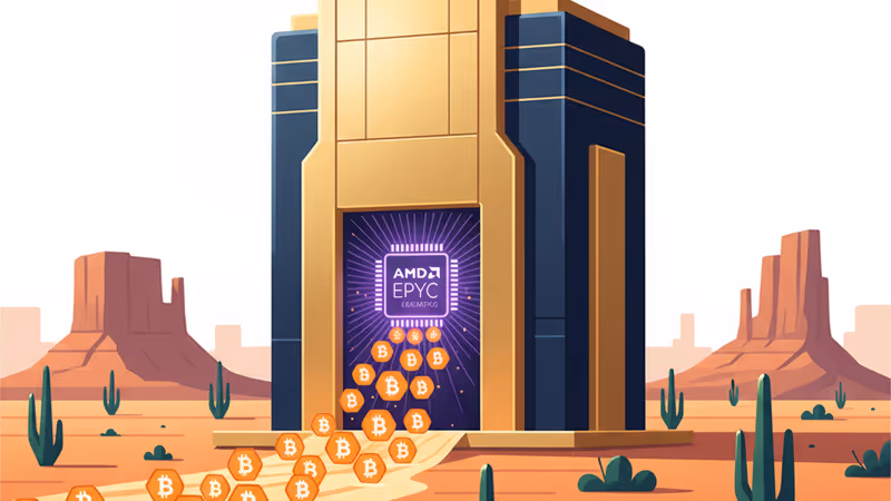 位於德州羅克代爾的數據中心基地與 AI 晶片合作概念圖