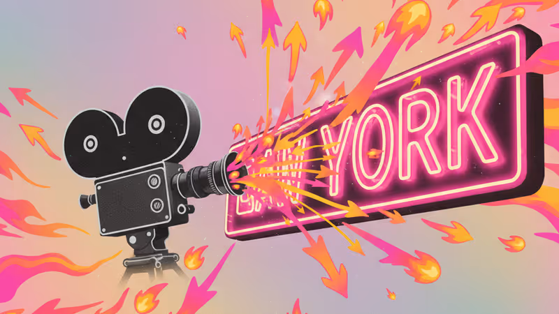 70년대 뉴욕의 거친 분위기를 담은 흑백 영화 촬영 현장