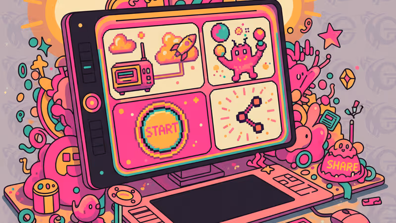 An artist's workstation featuring 4-panel comics