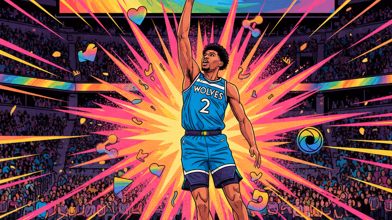 앤서니 에드워즈 선수의 10,000점 달성 기념 경기 모습