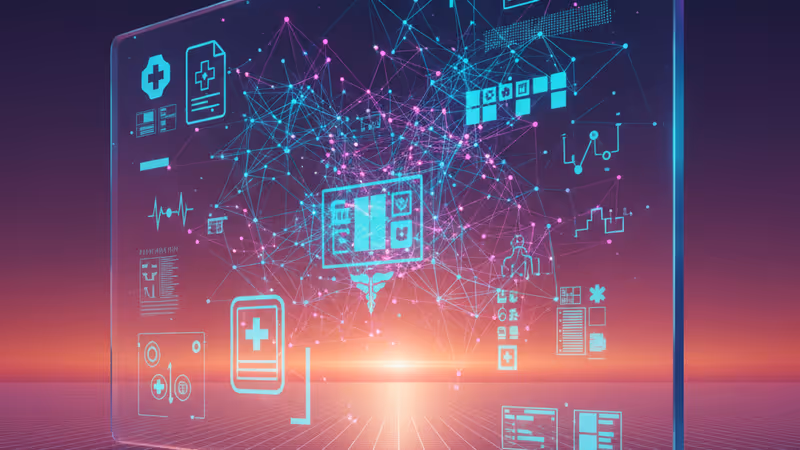 醫師與醫療AI代理互動的數位意象圖