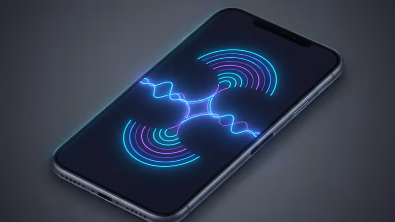 蘋果與 Google 標誌結合的科技感示意圖