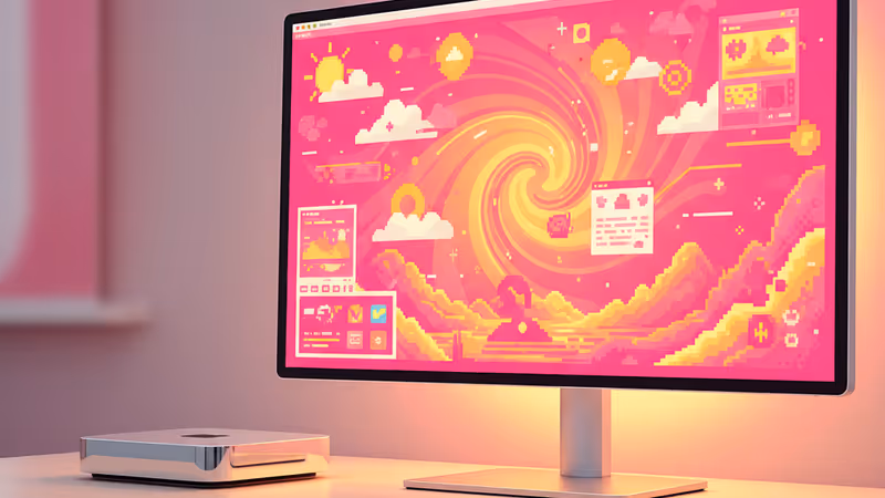 デスクに置かれた超小型のApple Mac mini M4