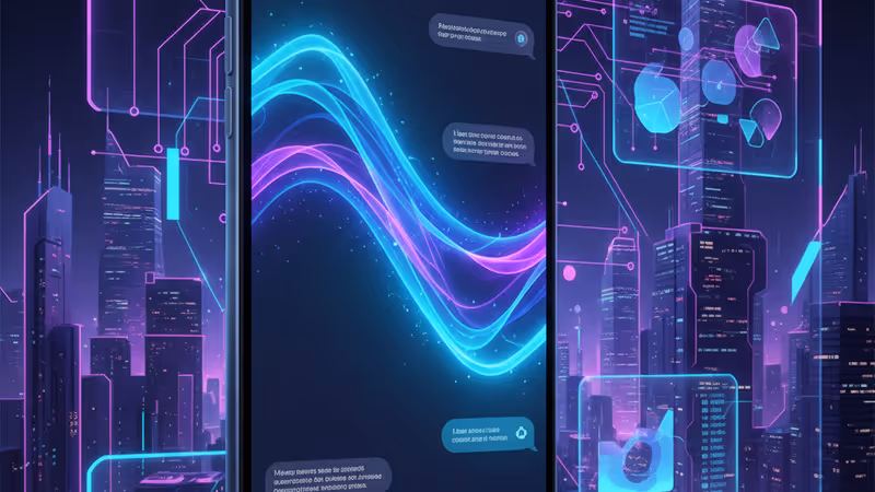 AIの波形が輝くiPhoneのコンセプト画像
