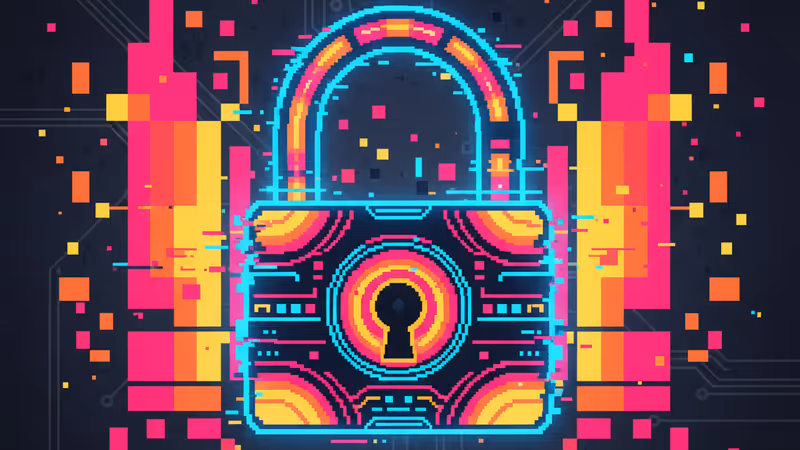 A neon digital padlock symbolizing enhanced security and anti-cheat measures in Arc Raiders.