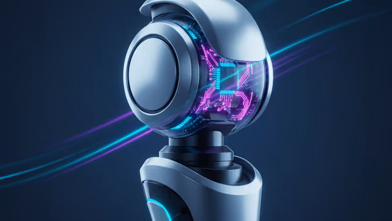 로봇 공학에 적용된 Arm의 AI 반도체 컨셉 이미지