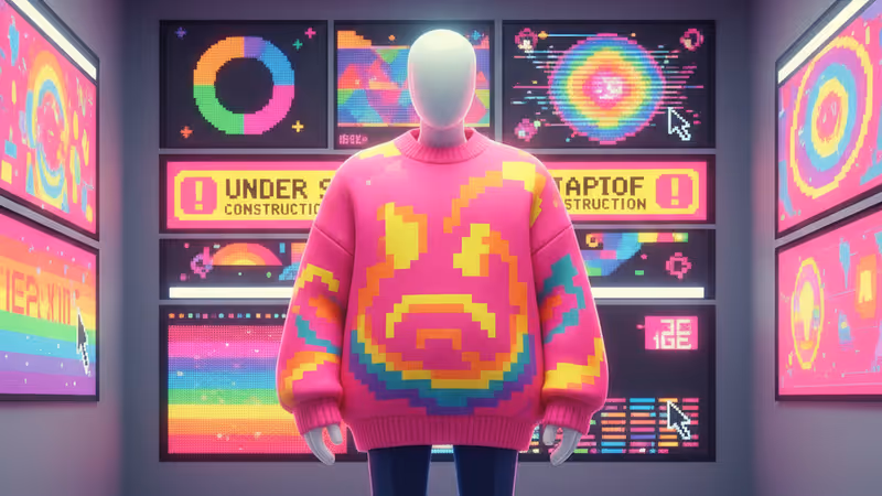 A person wearing a shirt with a strange pattern