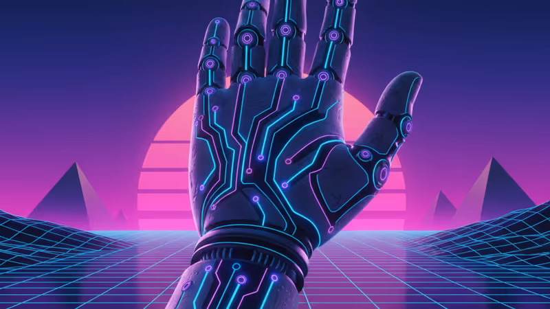 青く光る神経回路が組み込まれた人工皮膚のクローズアップ