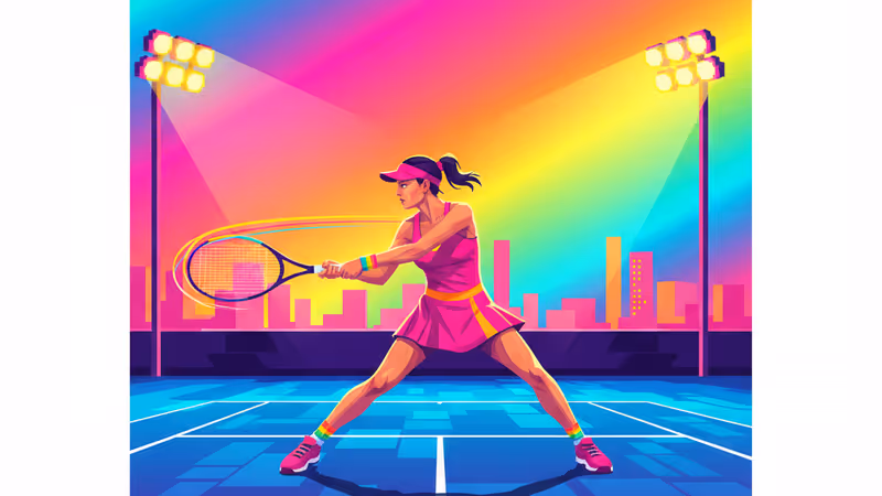 브리즈번 인터내셔널 경기 중인 아리나 사발렌카의 역동적인 모습