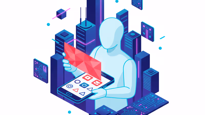 호주 국기 배경 앞에 소셜 미디어 접속 차단 화면을 보는 청소년