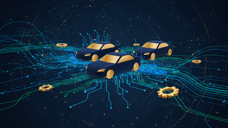 デジタルコードが流れる次世代車両のコンセプトイメージ