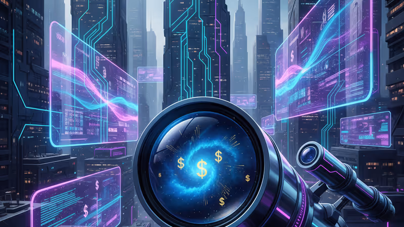 별이 빛나는 밤하늘과 거대 망원경의 실루엣