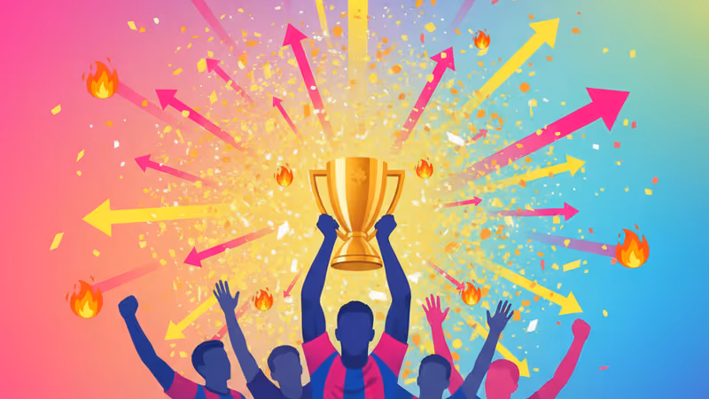 Barcelona players celebrating with the Spanish Super Cup trophy in Saudi Arabia