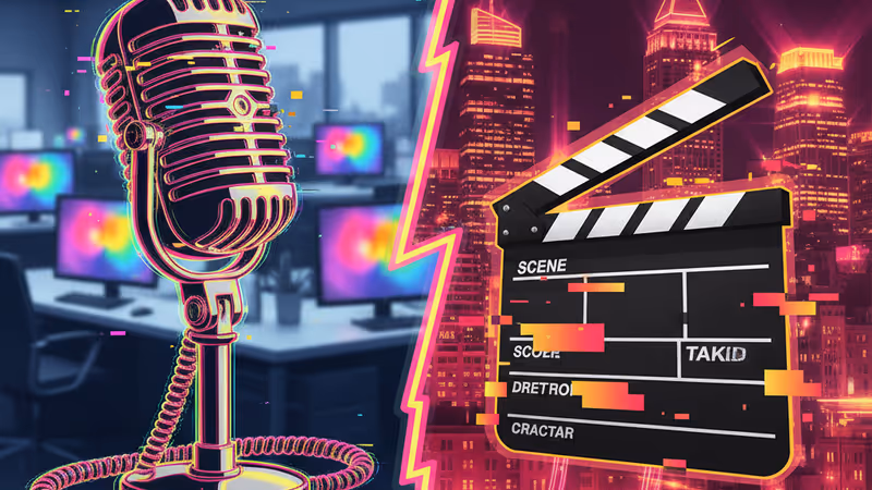 象徵CBS新聞編輯部內部爭議與兩方立場對峙的意象圖