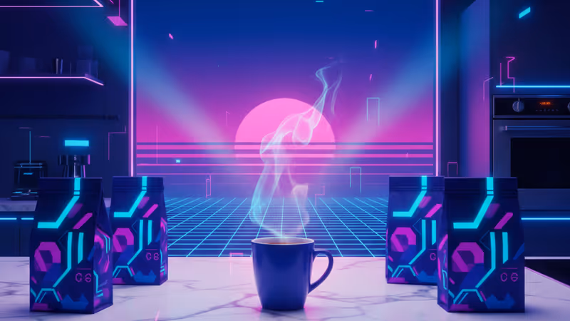 窗邊精緻的咖啡沖煮器具與來自世界各地的咖啡豆包裝