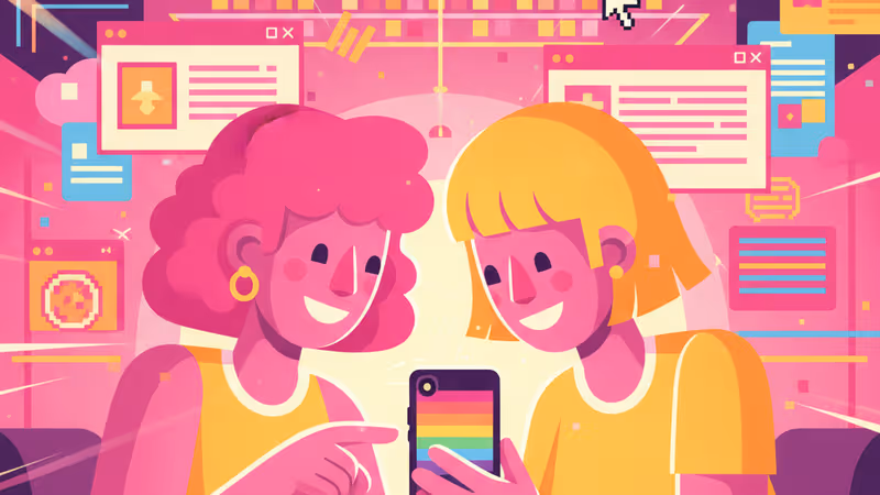 在溫馨咖啡廳中使用交友軟體交流的女同志社群