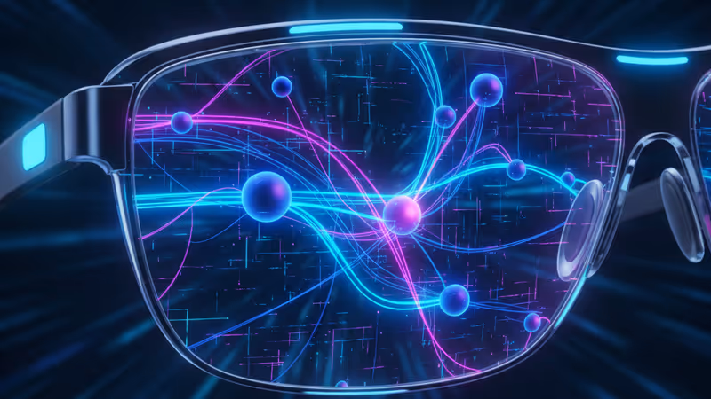 最新のAR技術を搭載したスタイリッシュなスマートグラスの外観