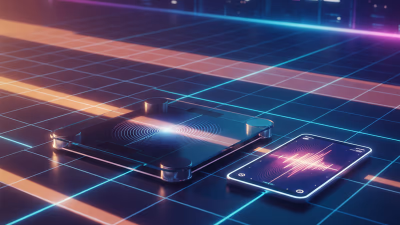 A smart scale analyzing body composition synced with a mobile app