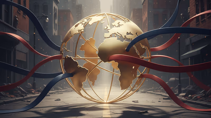 Desolate street in Haiti with long shadows, representing the climate of fear.