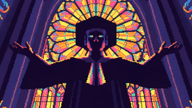 Dark silhouette of Judge Claude Frollo against Notre Dame cathedral